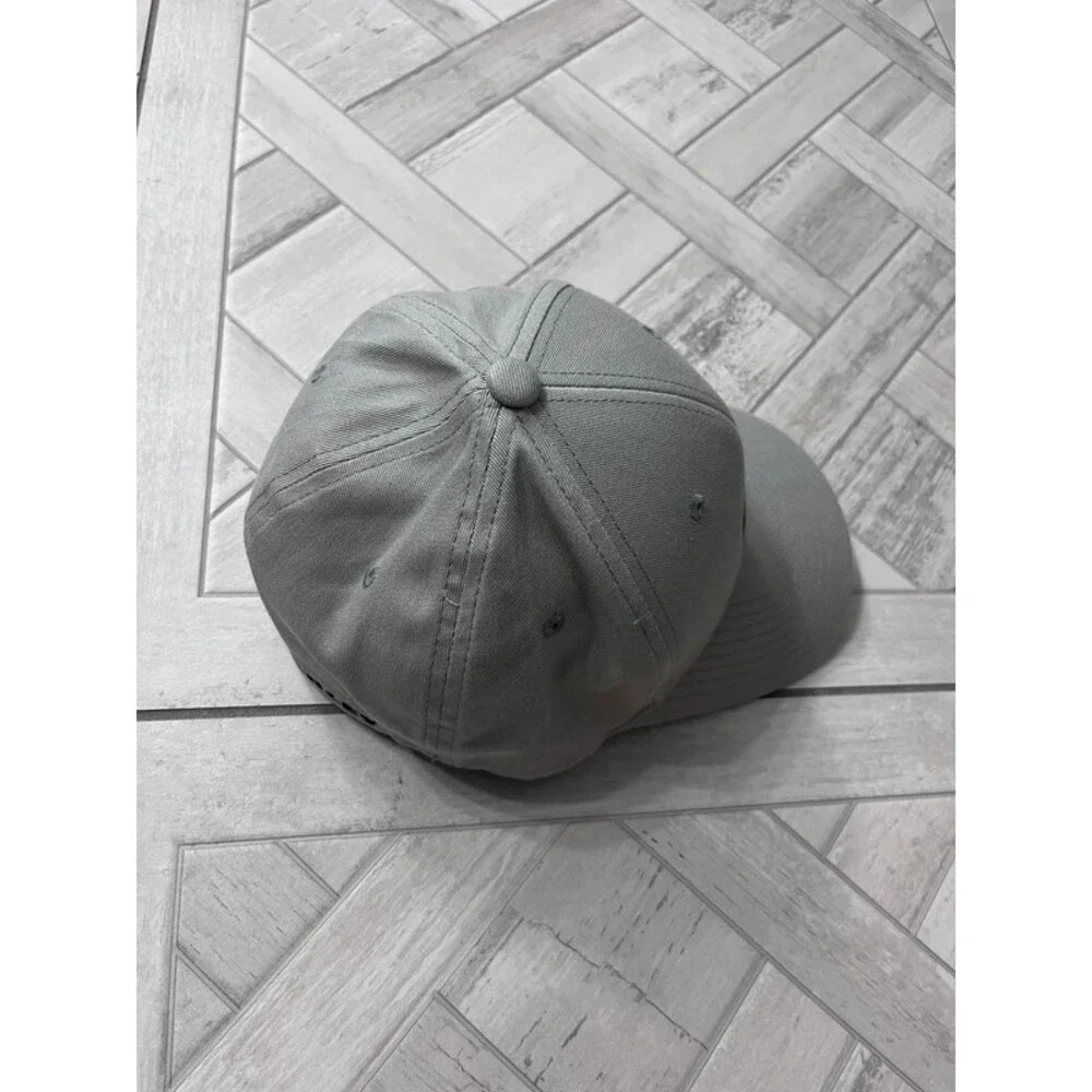 Oakley Flexfit Hat Cap Gray S/M Stretch Fit Golf Casual Logo Cap